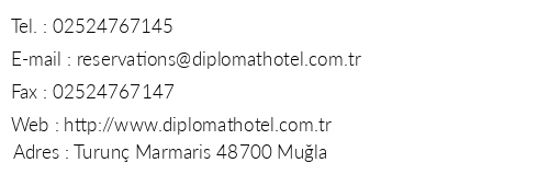 The Diplomat Hotel & Apartments telefon numaralar, faks, e-mail, posta adresi ve iletiim bilgileri
